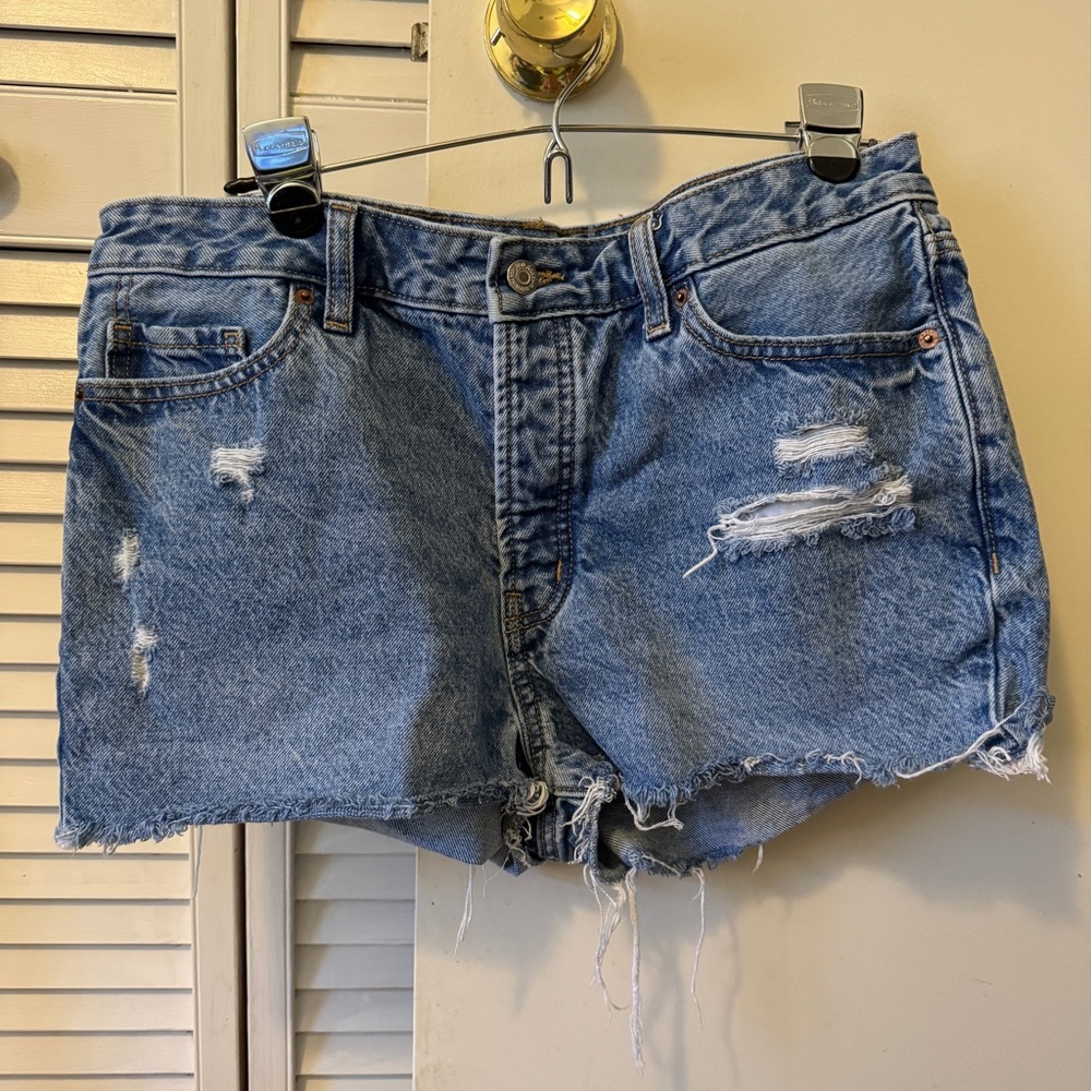 Old Navy Classic Blue Ripped Jean Shorts